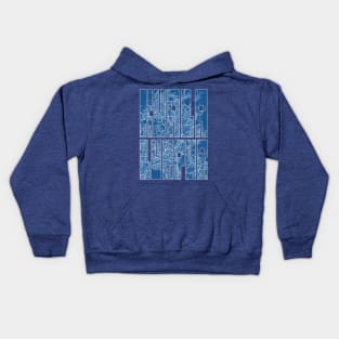 Kuala Lumpur, Malaysia City Map Typography - Blueprint Kids Hoodie